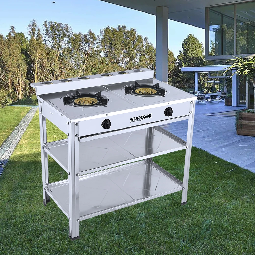 Factory Price 2 Burner Table Top Gas Stove Double Burner For Garden