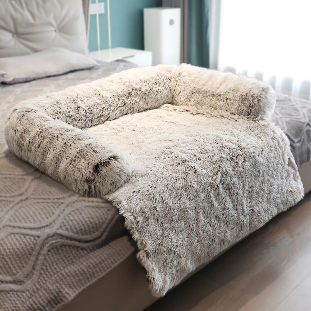 Washable Long Plush Pet Dog Couch Removable Cushion