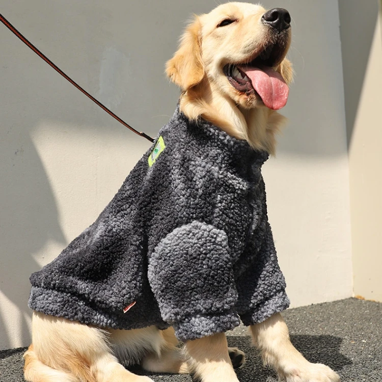 Hot Selling Pet Clothes Winter Solid Color Polar Fleece Thick Big Dog Clothes