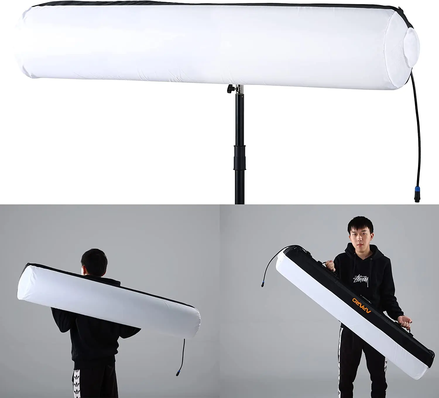 APARO Radi-09 150W Bi-Color 3000K-5600K handheld Air Inflatable Flexible LED Panel video Light for video shooting