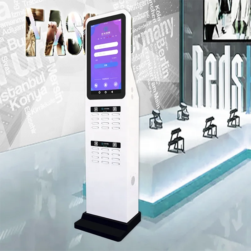 
OEM popular 10slots charger station power bank with LCD screen for bus station 