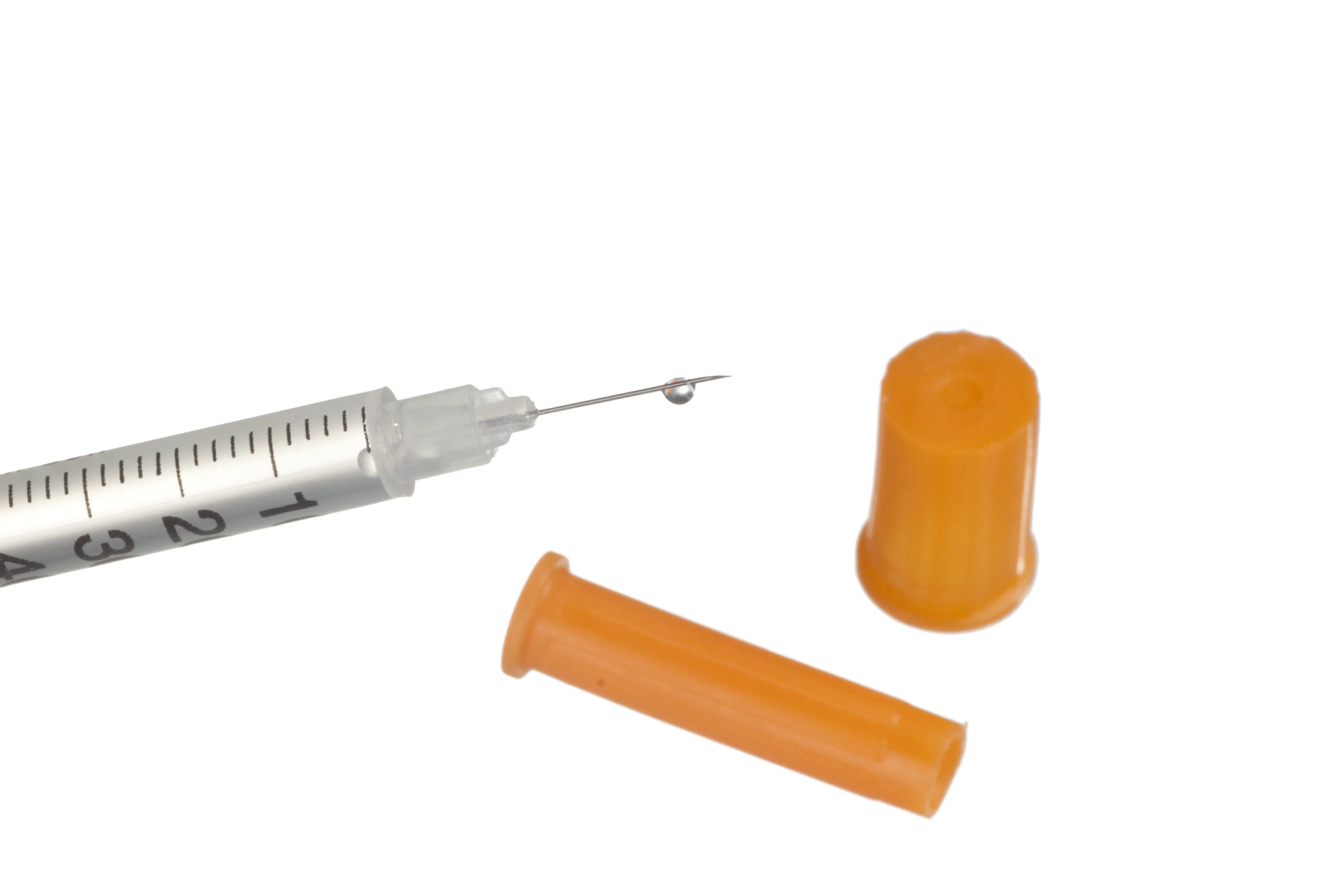 
Disposable orange cap syringes insulin syringe with needle 1ml u-100 u-40 31g 8mm 