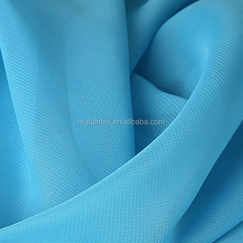 30D polyester chiffon wedding decoration fabric high quality spure silk crinkle chiffon fabric