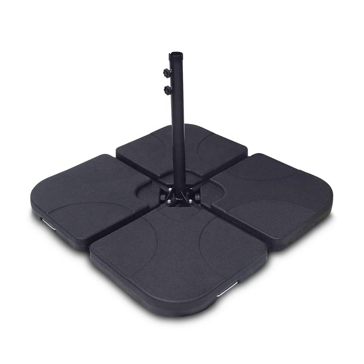 Water/sand filled 60/65 kgs 4-piece cantilever offset patio umbrella base stand