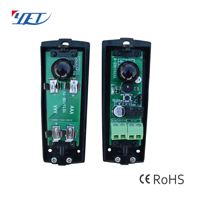 YET610C 12 В 24 AC DC беспроводной аккумулятор инфракрасный детектор Фотоэлемент датчик луча для автоматических раздвижных ворот
