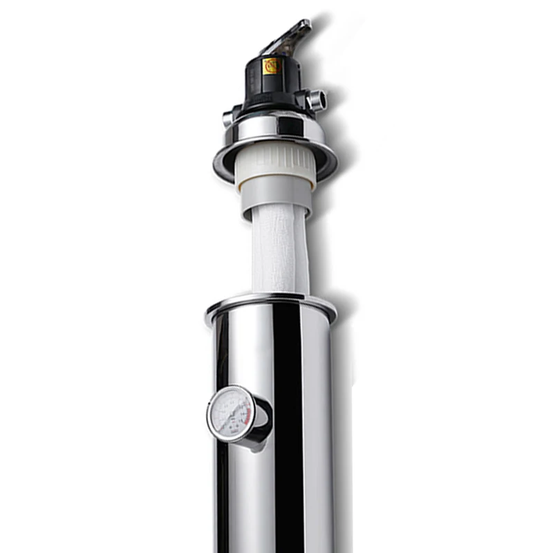 4000L commercial washable pvdf filter under sink 304 stainless steel tap water pressure gauge manual uf central water purifier