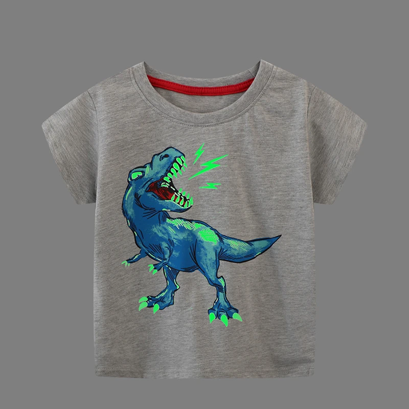 RTS Boys T-shirts&Polo Shirts Luminous Dinosaur Kids Clothes Boys New T-shirt