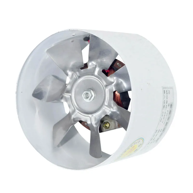 High Efficiency 40W 6-Inch Axial Flow Exhaust Fan Energy Saving Stainless Steel Ventilation Duct Electric Wind Turbine Household