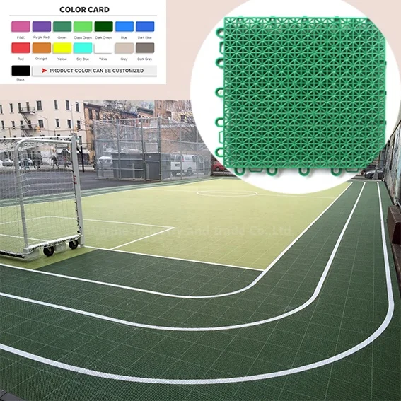 Top-quality Wanhe portable plastic interlocking flooring sports mat outdoor Badminton court futsal court floor