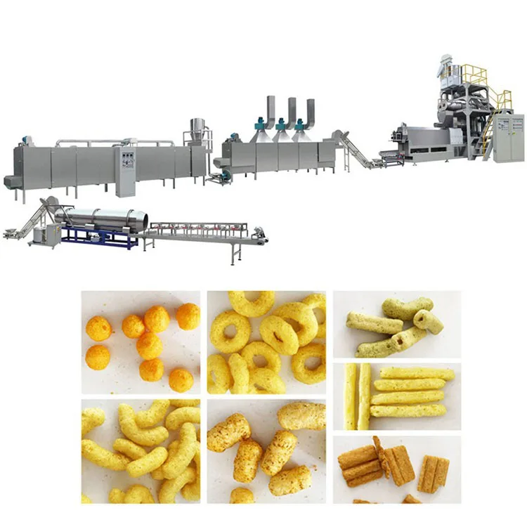 150kg/h Wholesale Automatic Puffed Food Equipment extrud production making line dryer plant