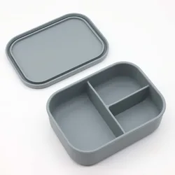 Hot Sale Foldable Food Storage Container Snack Box Bpa Free 3 Divider Lunch Bento Box Kitchen Silicone Lunch Boxes Sets For Kids