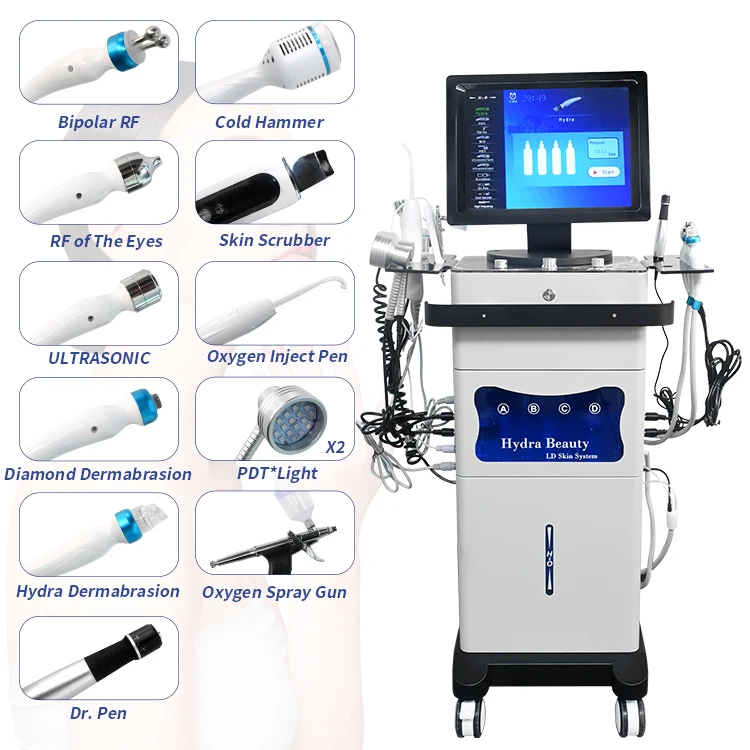 Hot Selling Products Skin Care Hydra Oxygen Jet Dermabrasion Machine Skin Peel 14 in 1 Hydro Facial Beauty Machine