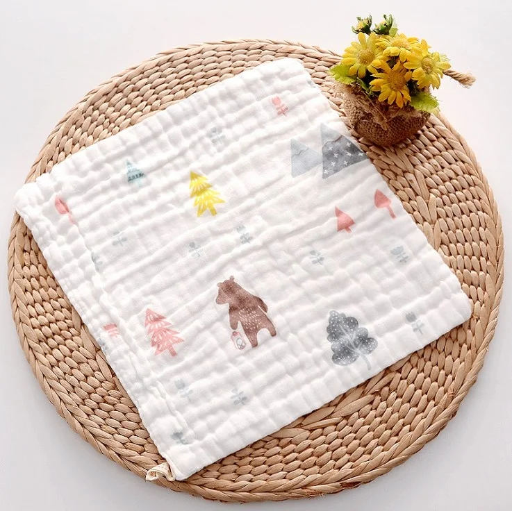 
High density six layer bubble wash gauze baby towel baby face towel baby saliva towel 