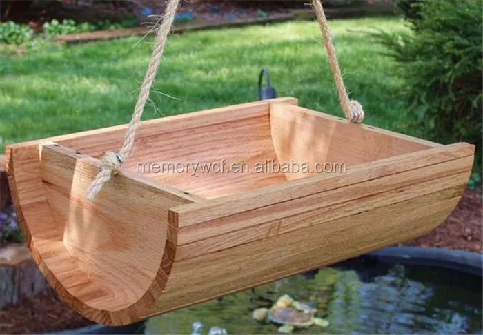 Handmade garden wooden hanging planter
