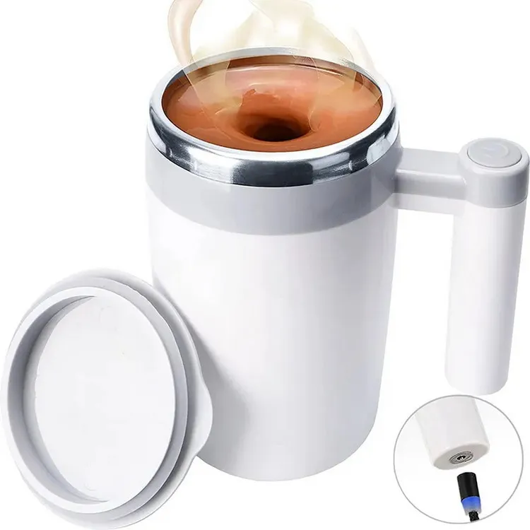 wholesale  electric auto self stirring mug coffee mixing cup automatic magnetic self-stirring coffee mug magnetic with handle