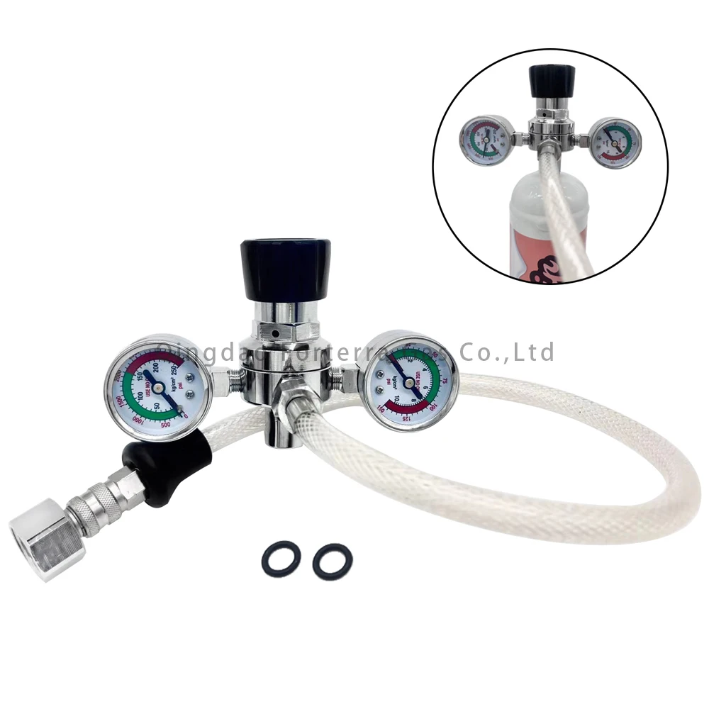 Gas Pressure Regulator Valves M11 Thread Universal for Whipped Cream Charger 0.95L 580g with Hose Line & Adapter 94PD