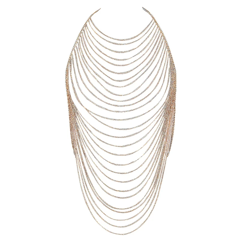 Body Harness Goth Body Harness Chain Bra Top Chest Chain Belt Body Harness Jewelle Gothic Girl Jewelry Accessories Gold