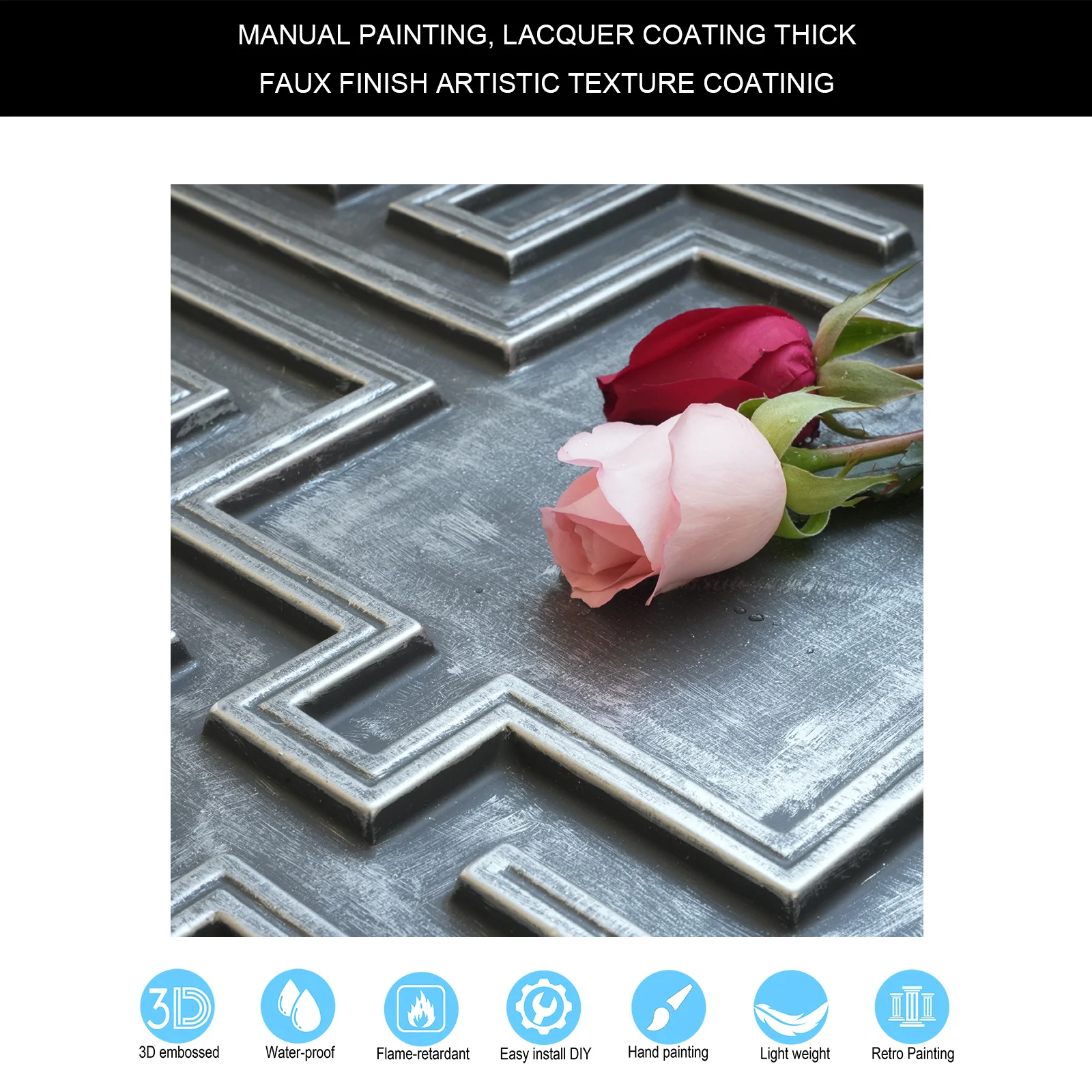 Decorative tin wall tile Easy to Install PVC Panels for Cafe Club PL25 Antique tin