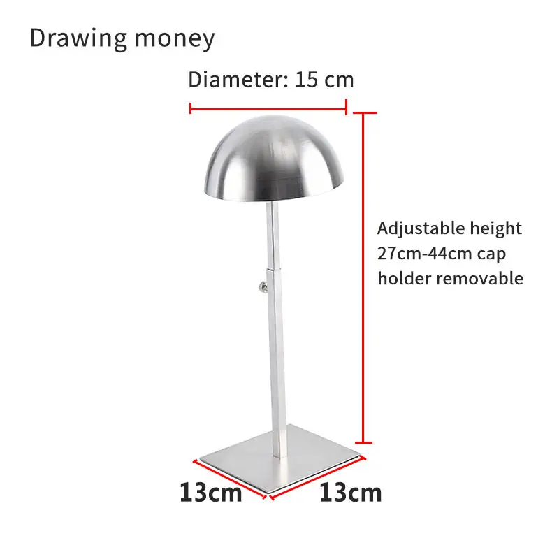 hot sale luxury metal stainless steel hat rack adjustable custom silver in stock counter top hat display holder for boutique