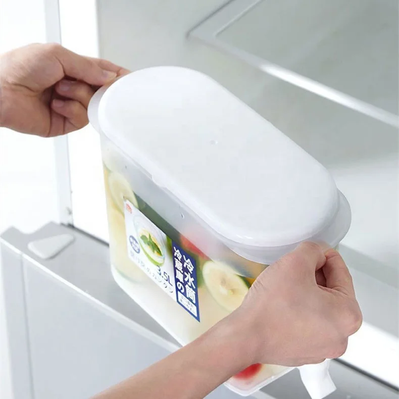 Hot Selling Products 2023 3.5L Refrigerator Drink Dispenser with Tap Faucet Cold Hot Water Bucket Fill Bottle Jug