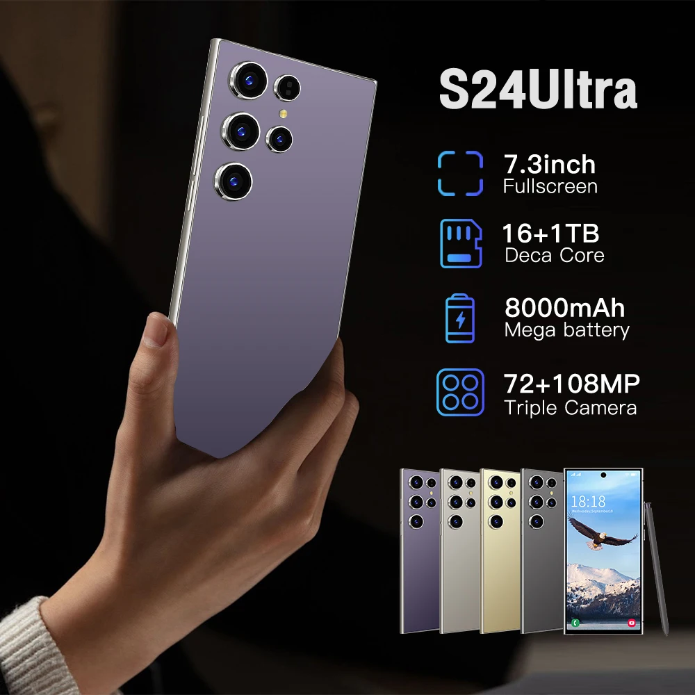 2024 Original S24 ultra 5G Smartphone 7.3 inch Android 14 Mobile Phone 16GB+1TB Global Version cellphone