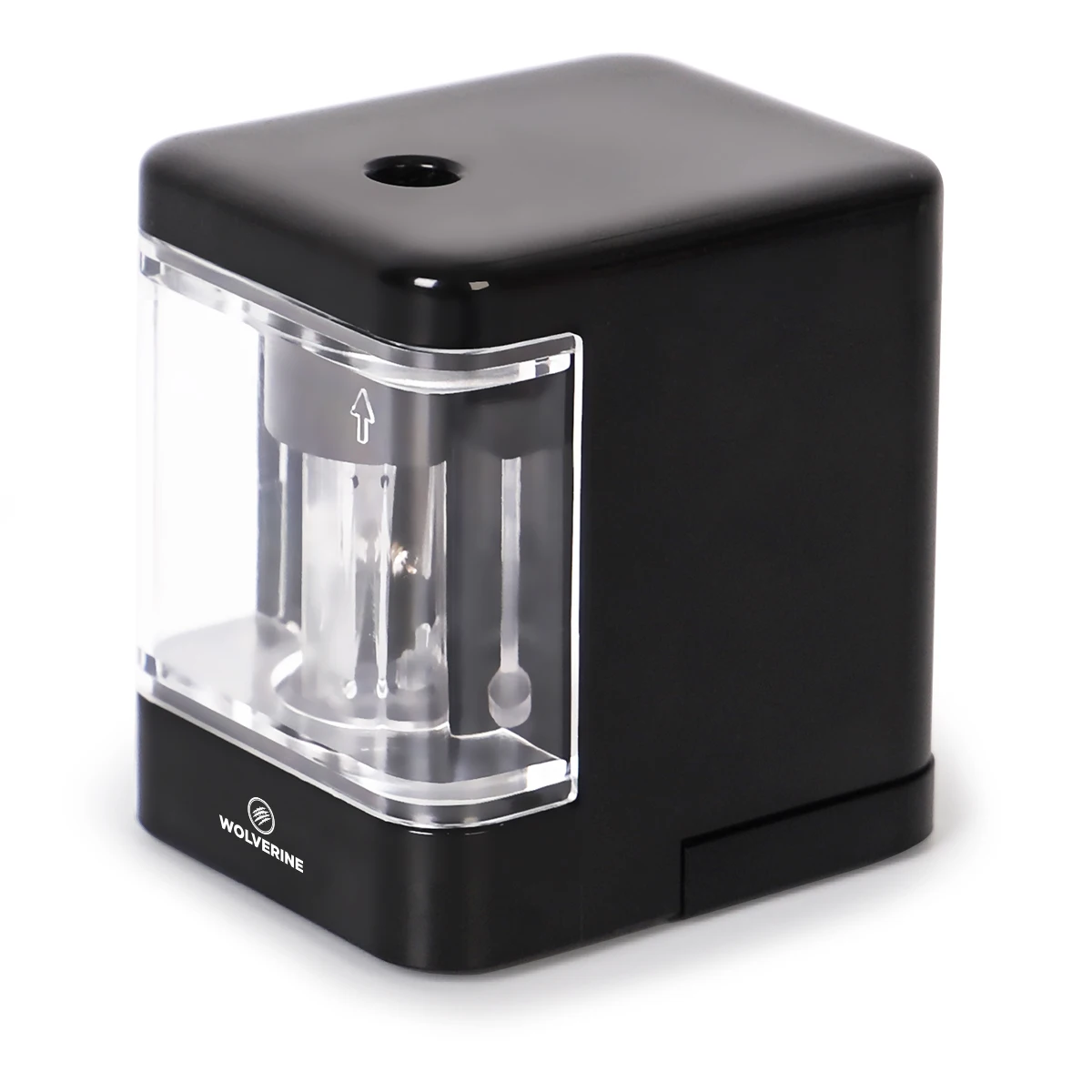 WOLVERINE Electric Pencil Sharpener Machine Automatic for Kids Classroom Plastic Battery Operated with USB line Black