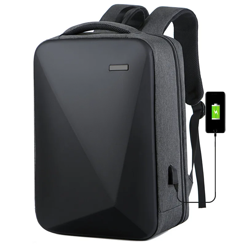 New Arrival Waterproof Hard Shell Backpack EVA Student Business Laptop Computer Backpack Bag with USB Charger