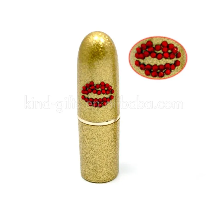 Custom empty lipstick tube shiny rhinestone crystal lipstick tube packaging