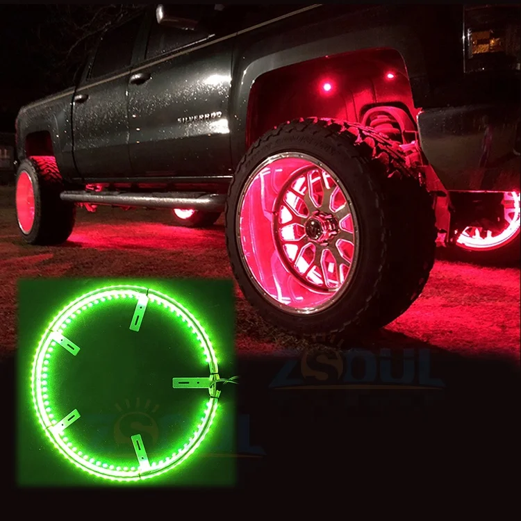 Color Flashing LED motorcycle Ring Light kit 4x4 buggy wheel decoration light