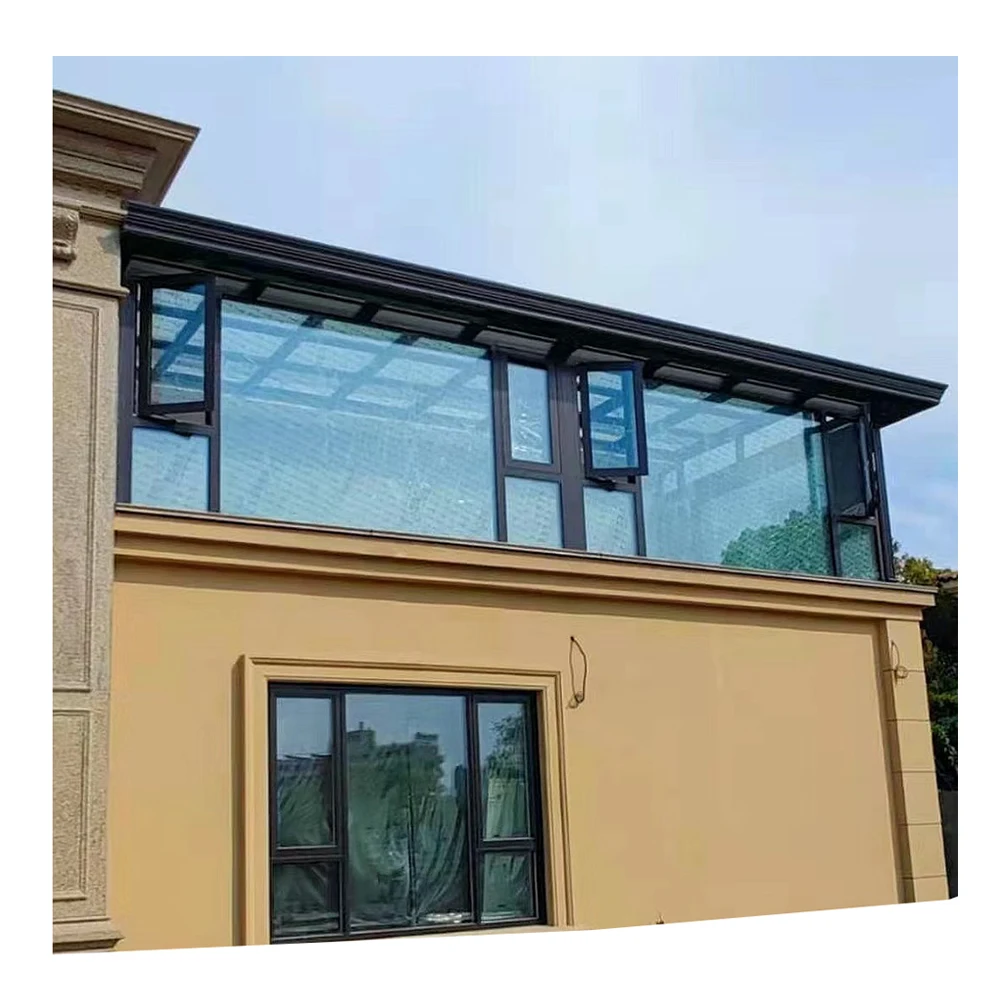 sunlight Room Aluminum Glass Conservatory Outdoor Sun Room Glass House with Skylight Roof windows