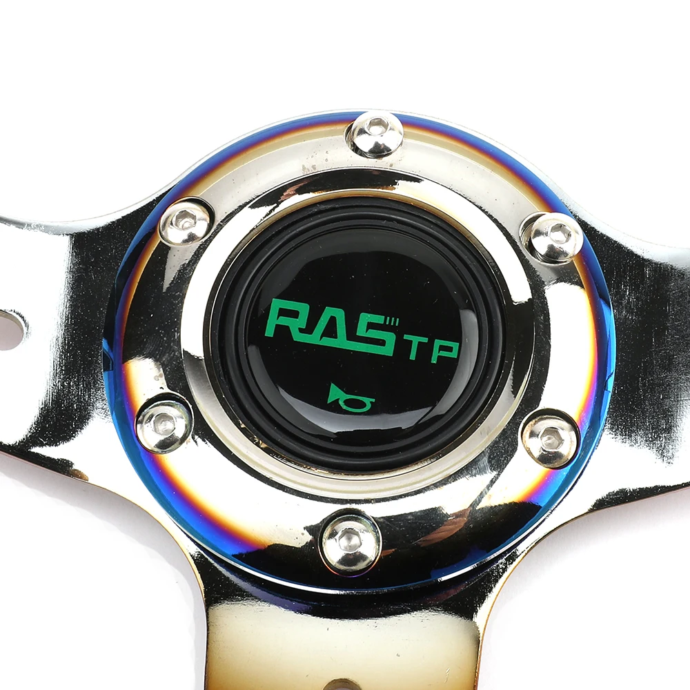 Universal 14inch 350mm Jdm Deep Dish  Luminous Neo Chrome Rainbow Neo Spoke Fluorescence Acrylic Crystal Steering Wheel