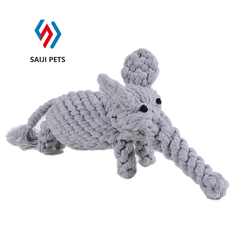 RTS Cotton Rope Weaving Simulation Elephant Pet Dog Chew Molar Toy Pet Dog Teeth Cleaning Toy Doll