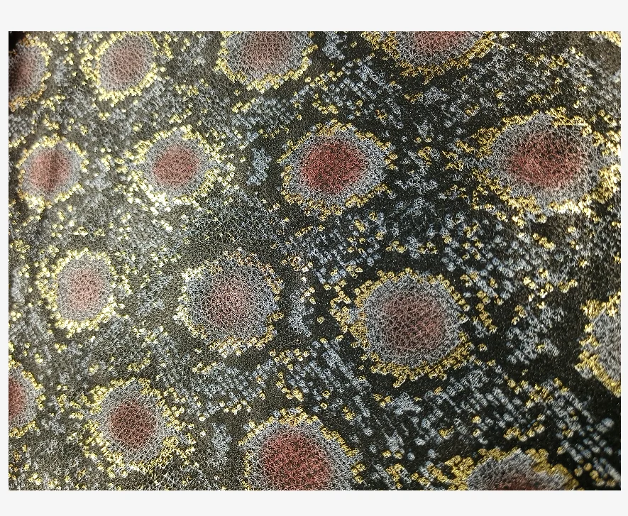 2021roflumilast upholstery shiny foiled fabric gold olive knitted garment spandex polyester elastic suede for clothing top sales