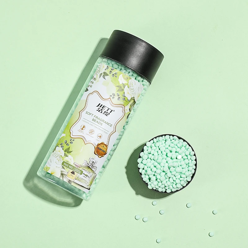 Source factory Real JIETI English sticker in stock premium aroma 5 flavorsLaundry Fabric Softener Scent Booster Beads