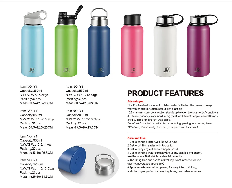 Custom Vacuum Insulated Double Wall Stainless Steel Flasks  8 Million Pieces Support Water Bottle
