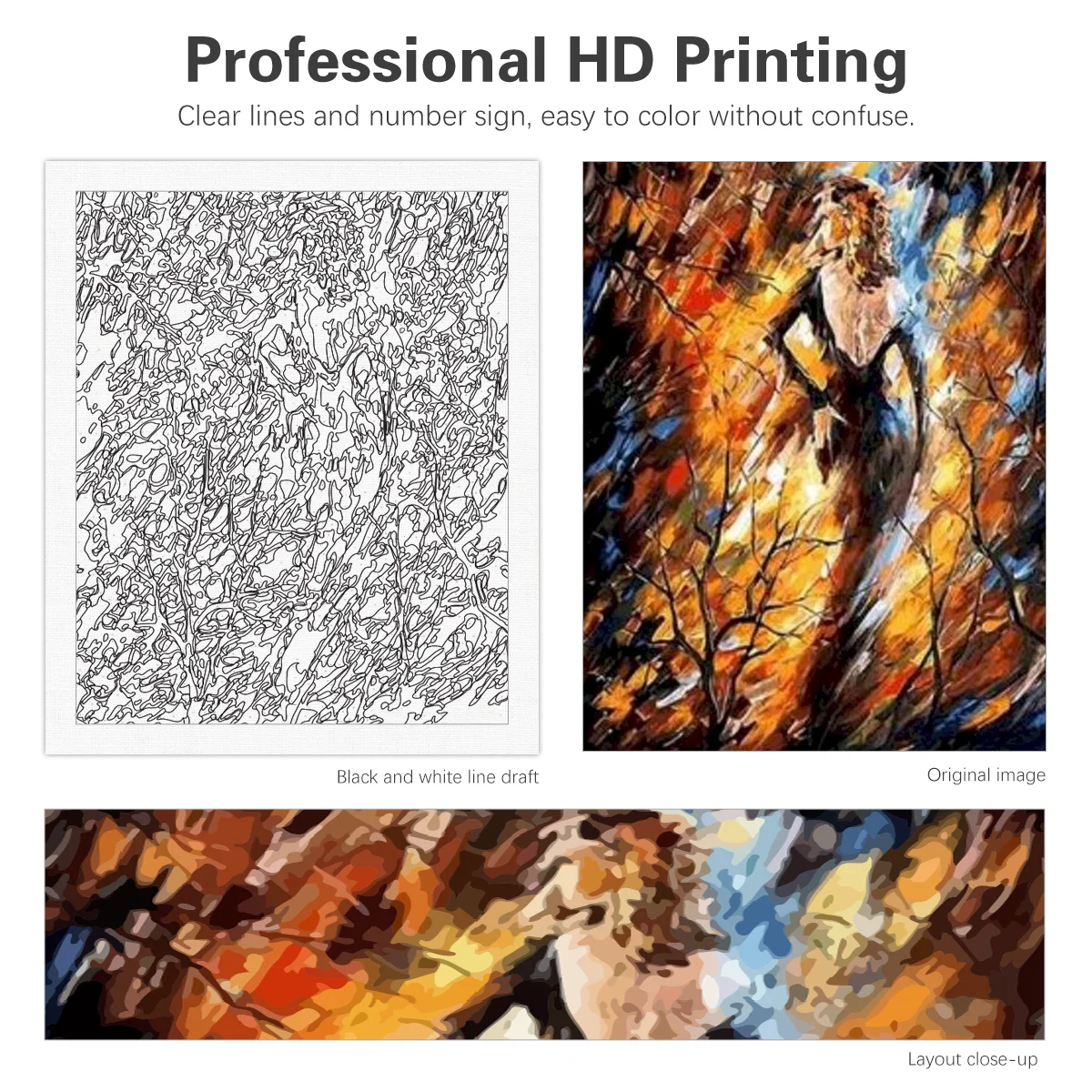 Painting By Numbers For Adults Kits Abstract Colorful Women Diy Gift Handmade Picture For Home Decors 40x50cm/16x20inch With