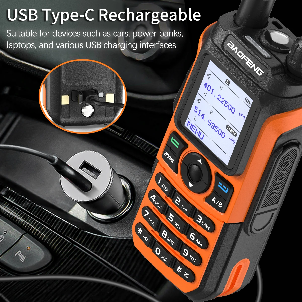 Baofeng UV-21 PRO Walkie Talkie Support Type-C Charger Dual Band UHF VHF Long Range Transmitter Two Way Radio Upgrade UV-5R