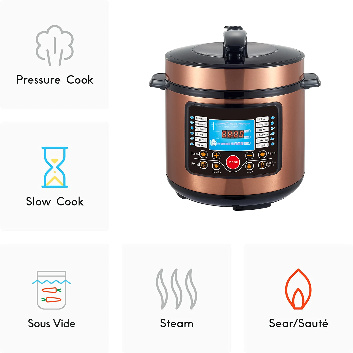 6qt конкурентоспособная цена электрические Скороварки Скороварка 304 скороварка из нержавеющей стали хорошего качества