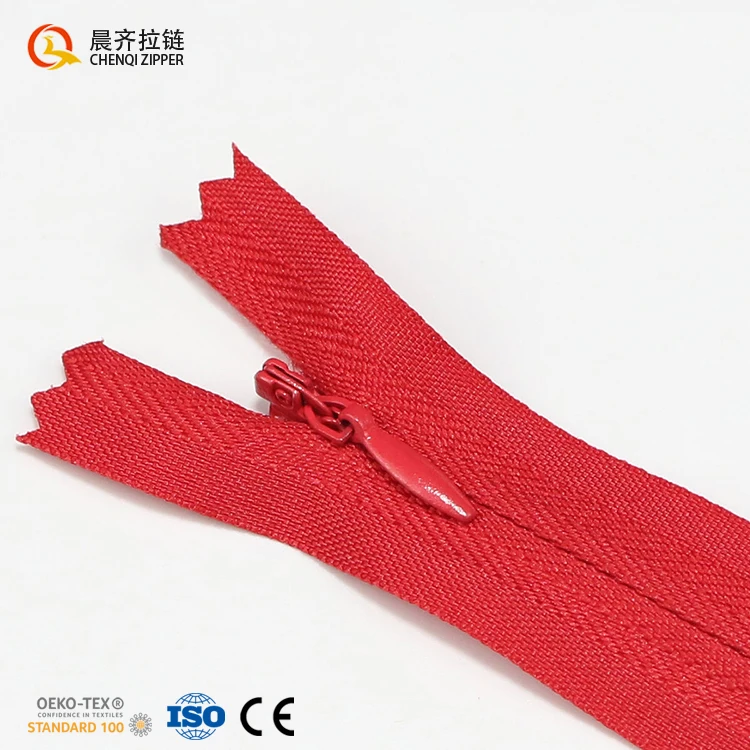 CHENQI Invis Zipper Factory Cheap 3# Lace Tape Conceal Long Chain Zipper Multi-color Nylon Invisible Zippers For bedding bags