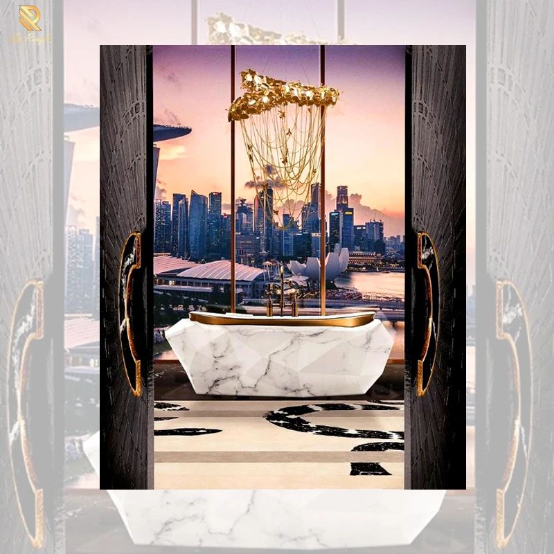 Custom made ceramic bathtub led metal nordic pendant light creative design gold modern classic chandelier