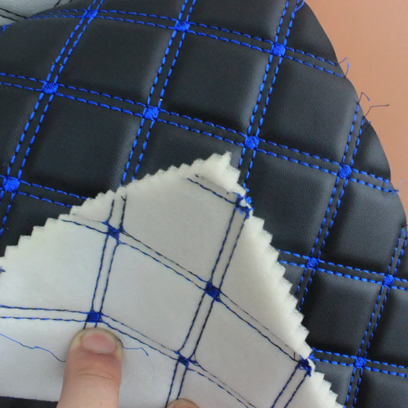 Quilting Automotive Cuero PVC Rexine Synthetic Leather Faux Car Upholstery Leather Fabric for Car Seats