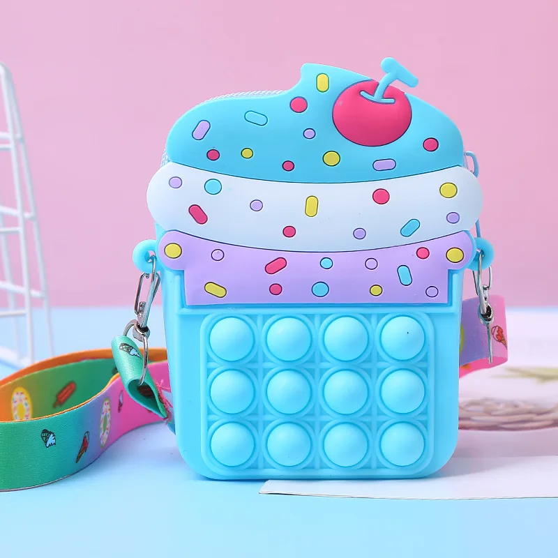 Pop bag kid for girls new pop school bag bubble ice cream cupcake candy pop purse pouch backpack cross body sling popper bag toy