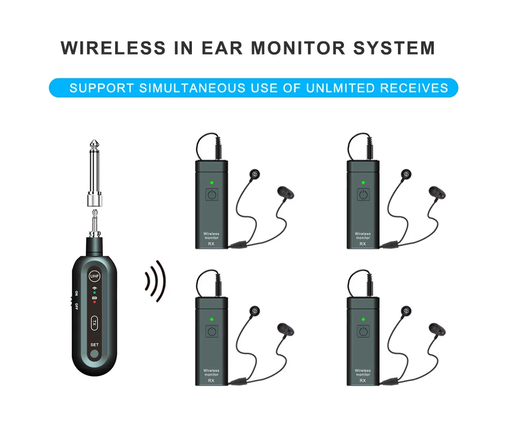 MIM-M1 wireless monitoring singer stage return music accompaniment audio host voice real-time return ear monitoring system UHF
