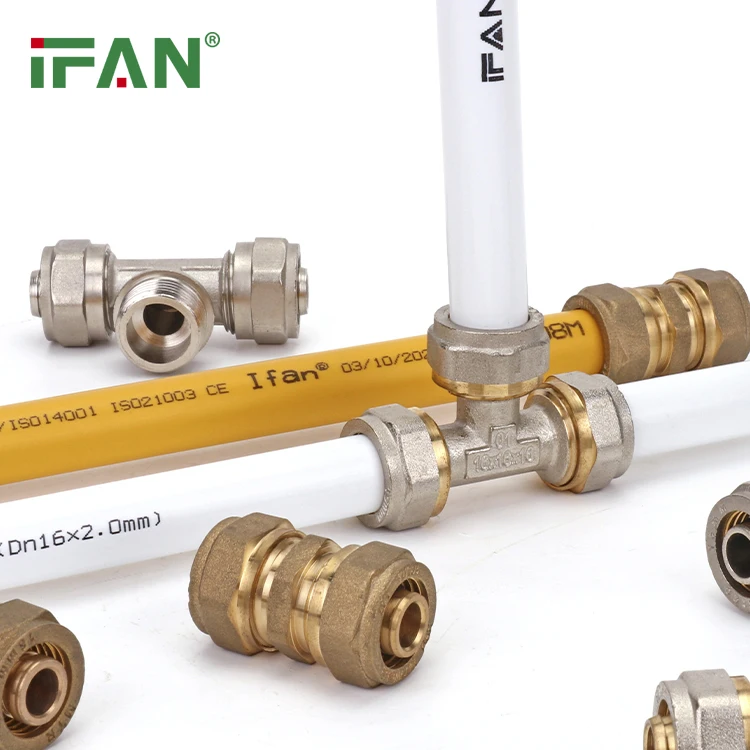 IFAN Wholesale 16-32mm Pex Brass Compression Fitting For Gas Plumbing Pex Al Pex Fittings