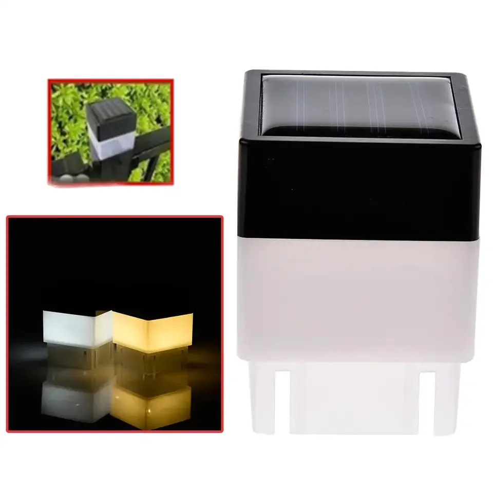 Led Square Solar Fence Light Tube Garden Landscape for Post Deck Lamp Bollard Gate Pillar