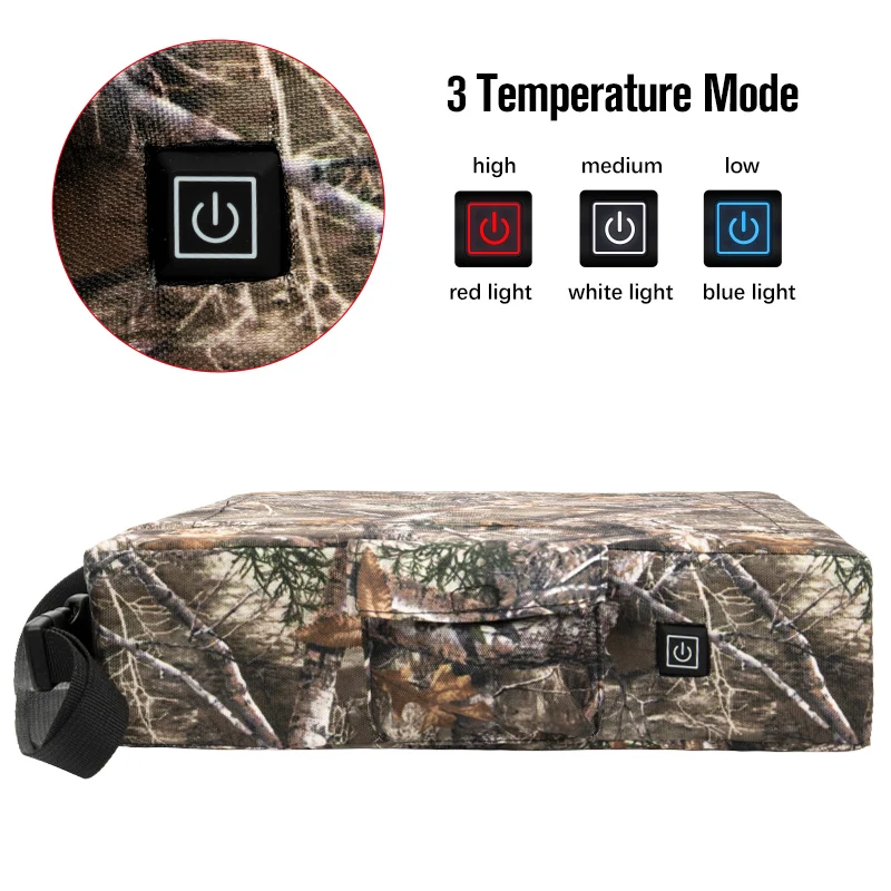 Smart 5V USB Battery electric Powered Waterproof Heated Seat Cushion for Outdoor Picnic and Hunting Carbon Fiber Heating Element
