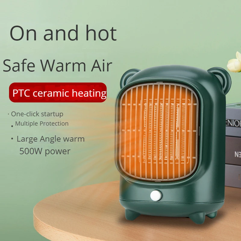 RTS Fast delivery Mini Portable Personal Space Desktop Room Heater 500w Ceramic Ptc Electric Rechargeable Heaters For Winter