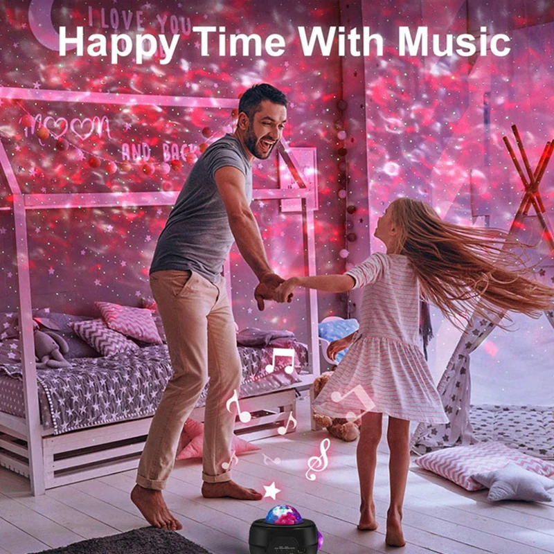 Drop Shipping Galaxy Light Projector Sunset Lamp Projector Music Speaker for Baby Bedroom Game Rooms Night Light Projector
