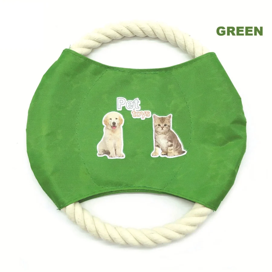 Flying OEM Custom logo Dog Training Interactive frisbeed soft Fiber cotton flying rope ring frisbeed for dog