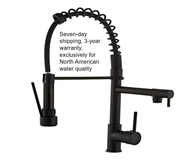High Quality Pull The Faucet Hot And Cold Copper 360 Rotation Spring Pull Down Stainless Steel Kitchen Faucet
